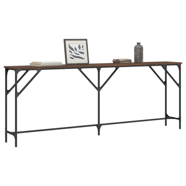 vidaXL Konsollbord brun eik 200x29x75 cm konstruert tre