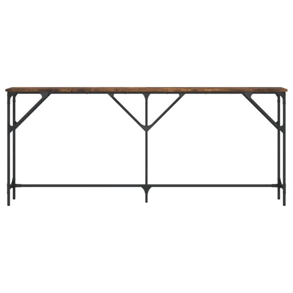 vidaXL Konsollbord røkt eik 180x23x75 cm konstruert tre