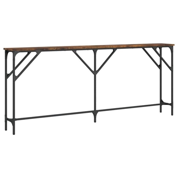 vidaXL Konsollbord røkt eik 180x23x75 cm konstruert tre