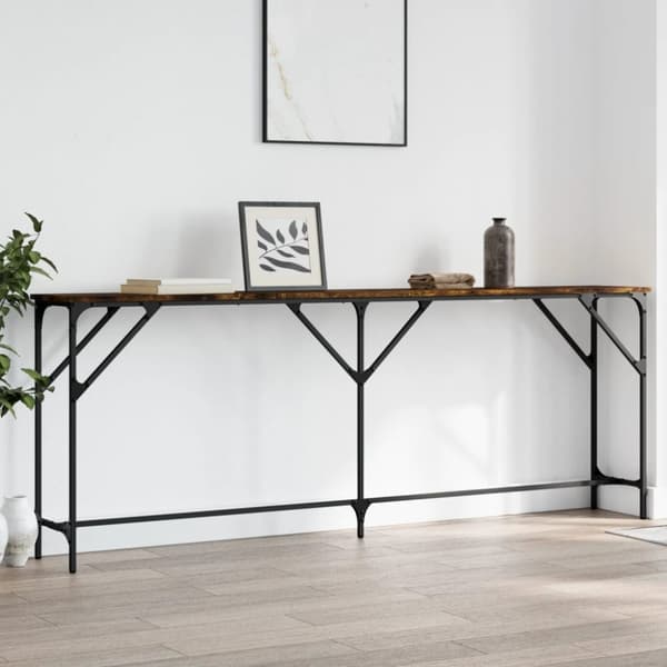 vidaXL Avlastningsbord rökfärgad ek 200x29x75 cm konstruerat trä