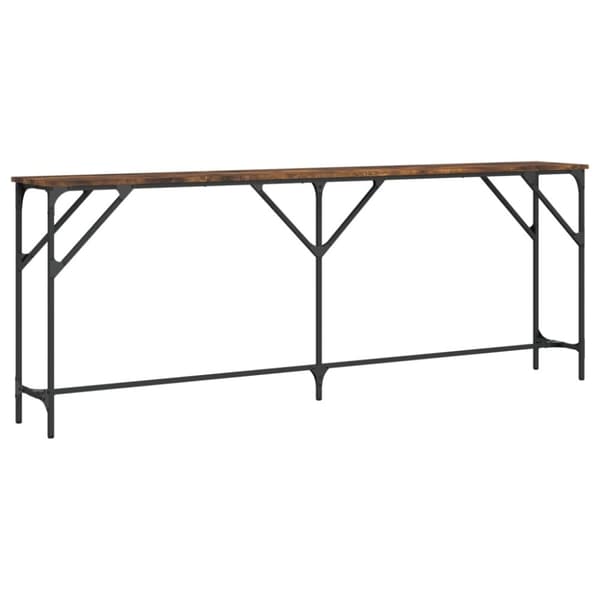 vidaXL konsolbord 200x29x75 cm konstrueret træ røget egetræsfarve