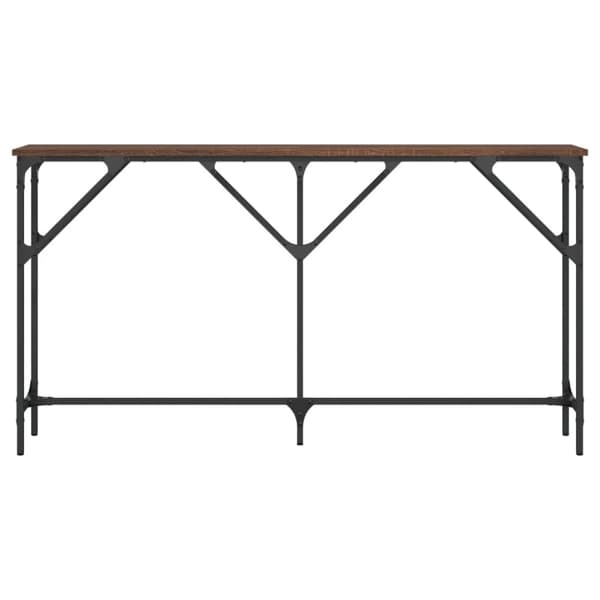 vidaXL konsolbord 140x23x75 cm konstrueret træ brun egetræ