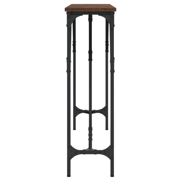vidaXL konsolbord 140x23x75 cm konstrueret træ brun egetræ