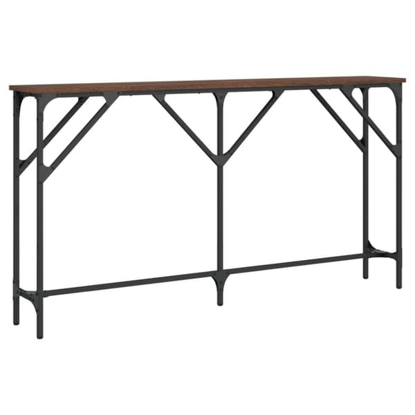 vidaXL konsolbord 140x23x75 cm konstrueret træ brun egetræ