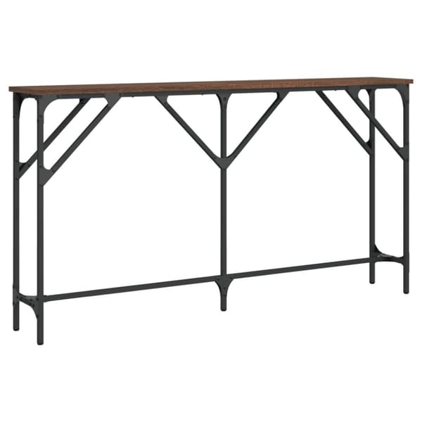 vidaXL konsolbord 140x23x75 cm konstrueret træ brun egetræ