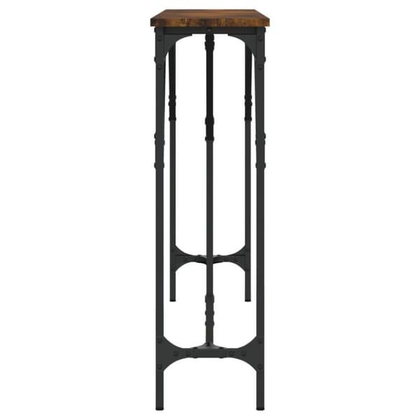 vidaXL konsolbord 140x23x75 cm konstrueret træ røget egetræsfarve