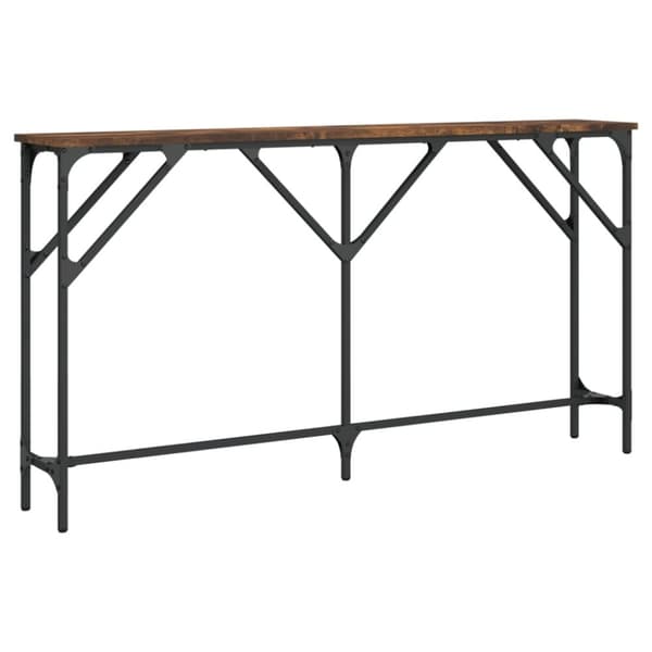 vidaXL konsolbord 140x23x75 cm konstrueret træ røget egetræsfarve