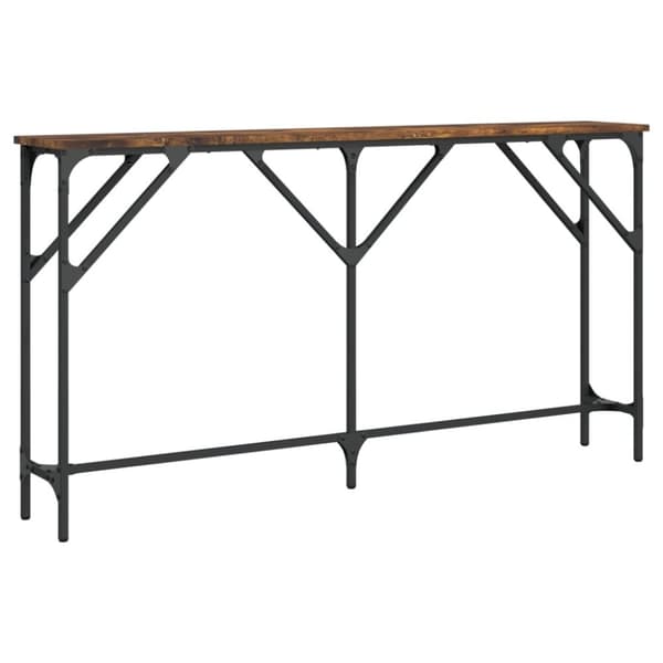 vidaXL konsolbord 140x23x75 cm konstrueret træ røget egetræsfarve