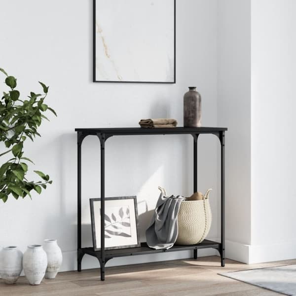vidaXL konsolbord 75x30,5x75 cm konstrueret træ sort