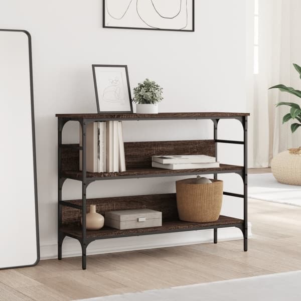 vidaXL konsolbord 100x32x75 cm konstrueret træ brun egetræsfarve