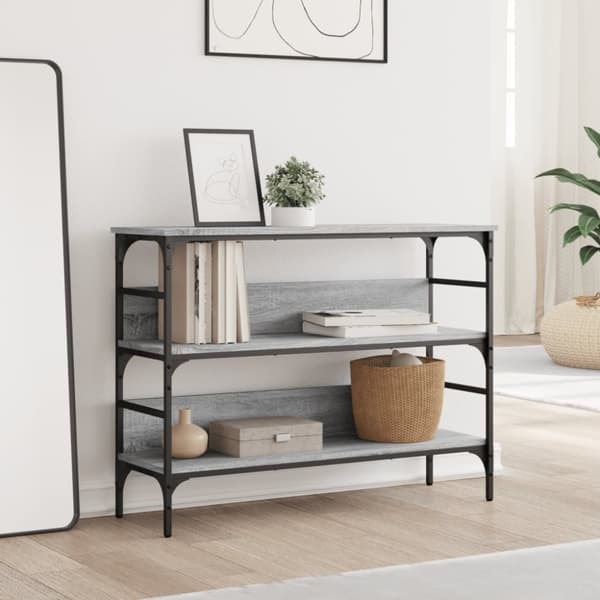 vidaXL Konsolipöytä harmaa Sonoma 100x32x75 cm tekninen puu