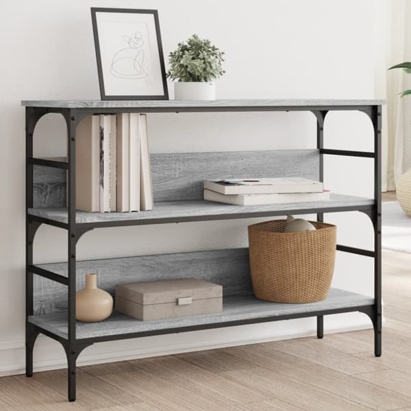 vidaXL Konsollbord grå sonoma 100x32x75 cm konstruert tre