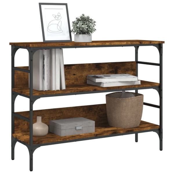 vidaXL konsolbord 100x32x75 cm konstrueret træ røget egetræsfarve
