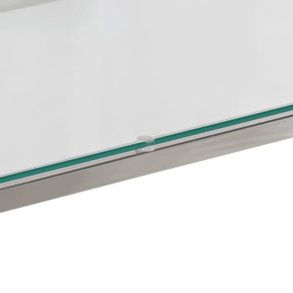 vidaXL Konsollbord sølv rustfritt stål og herdet glass