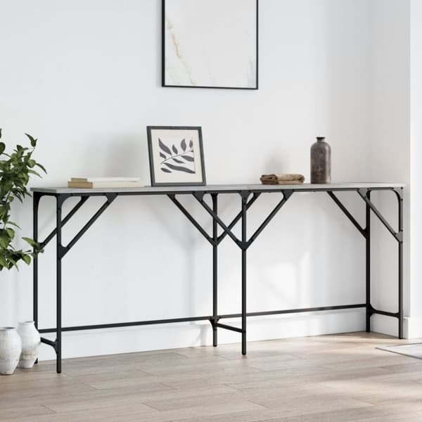 vidaXL konsolbord 180x29x75 cm konstrueret træ grå sonoma-eg