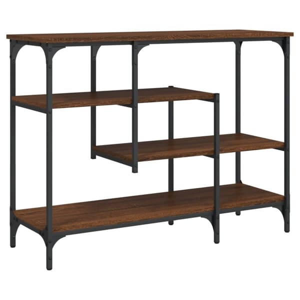 vidaXL konsolbord med hylder 100x35x75 cm brun egetræsfarve