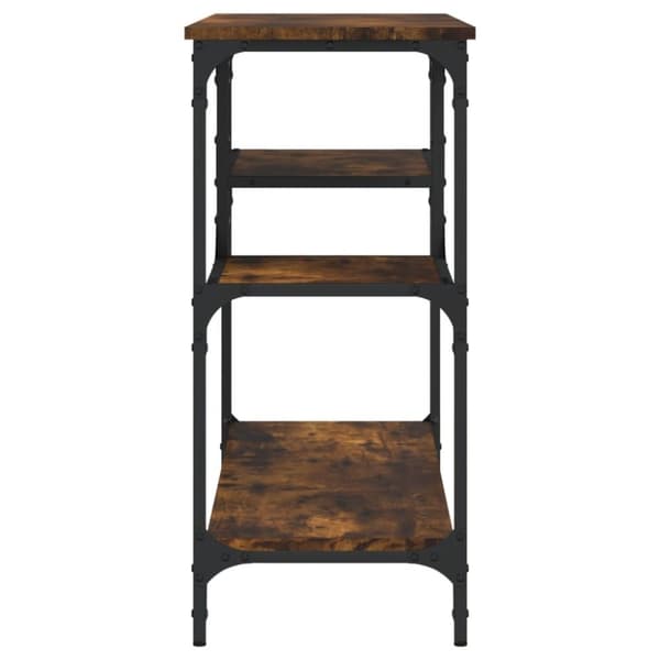 vidaXL konsolbord med hylder 100x35x75 cm røget egetræsfarve
