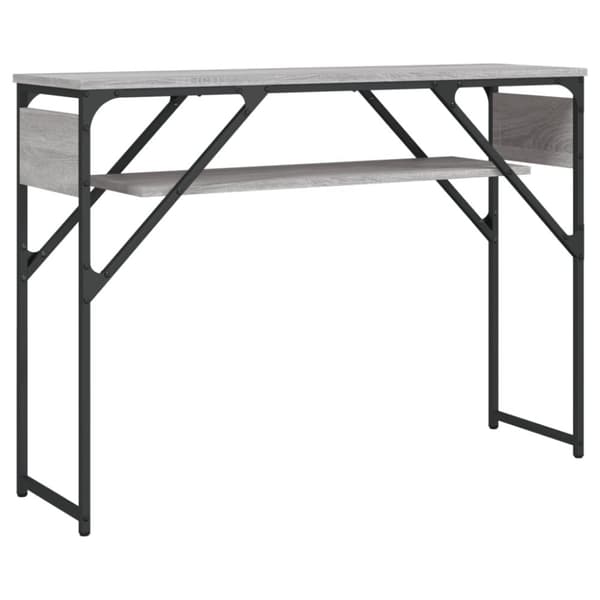 vidaXL konsolbord med hylde 105x30x75 cm konstrueret træ grå sonoma-eg