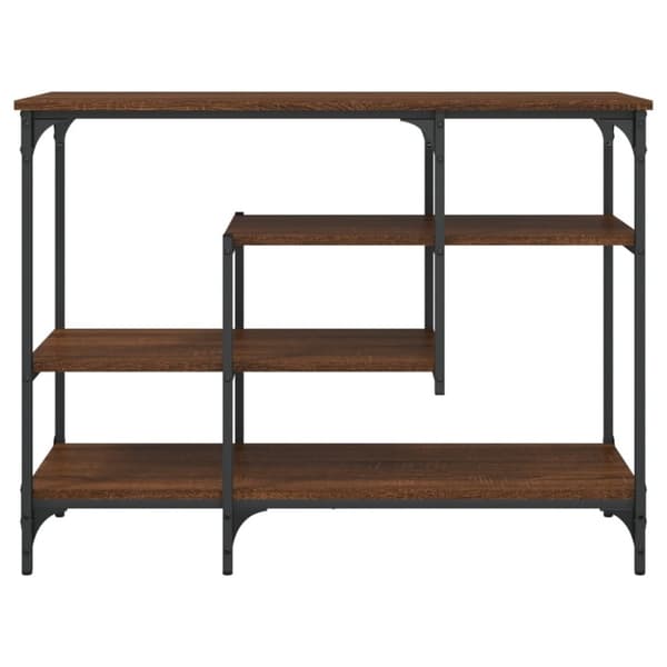 vidaXL Konsollbord med hyller brun eik 100x35x75 cm