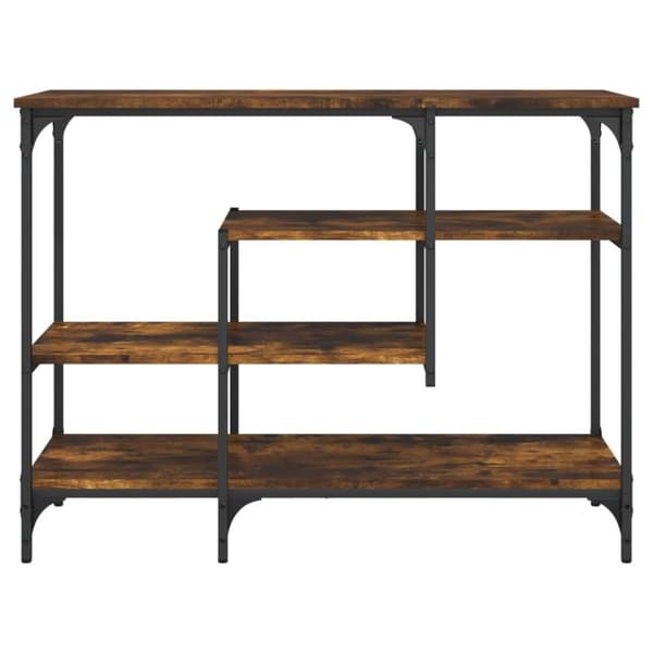 vidaXL Konsollbord med hyller røkt eik 100x35x75 cm