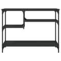Miniatyrbilde 3 av 10: vidaXL Konsollbord med hyller svart 100x35x75 cm