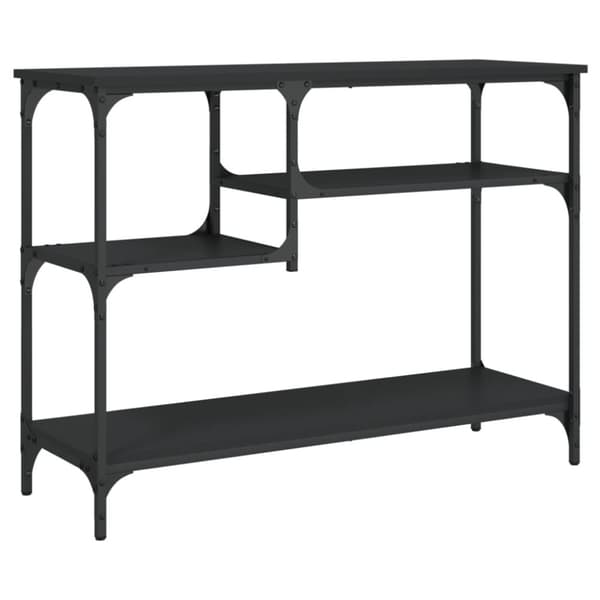 vidaXL Konsollbord med hyller svart 100x35x75 cm