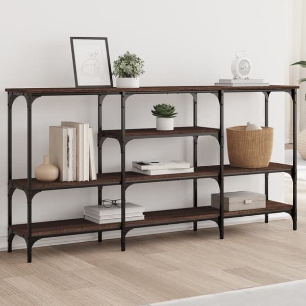 vidaXL Konsollbord brun eik 160x29x80 cm konstruert tre