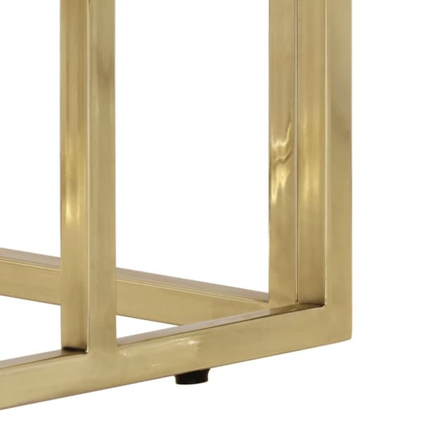 vidaXL Konsolbord guld rostfritt stål och härdat glas