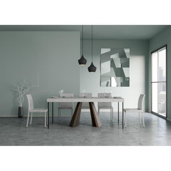 Diamante Small Premium utdragbar väggkonsol Vit Ask - Diamante Brand - 90x40/196 cm - 10 personer
