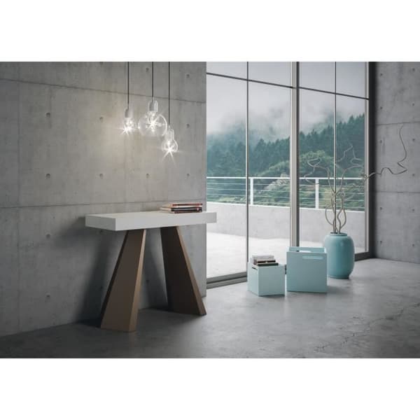 Diamante Small Premium utdragbar väggkonsol Vit Ask - Diamante Brand - 90x40/196 cm - 10 personer