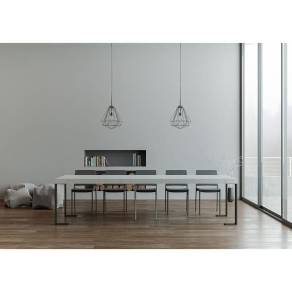 Väggkonsol Expanderbar konsol 90x40/300 cm Tecno Premium White Ash Antracitram