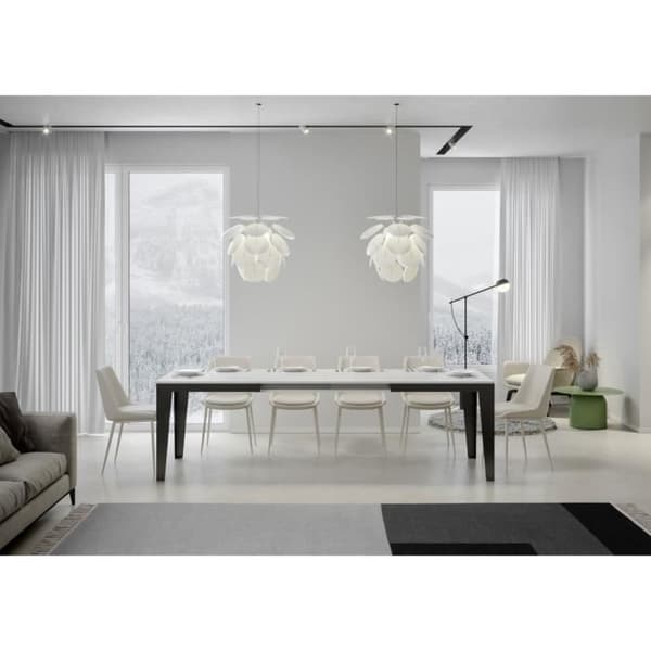 Tavolo allungabile Flame Evolution Bord Vit Askskiva 90x180 Långsträckt 284 Antracitram