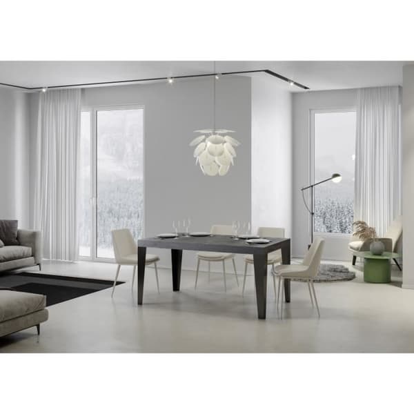 Utdragbar Flame Bord Cement Skiva 90x130 Lång 234 Antracit ram