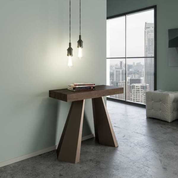 Utdragbar konsol - DIAMANTE - ram i valnöt - Vit - 300 cm - 10 sittplatser