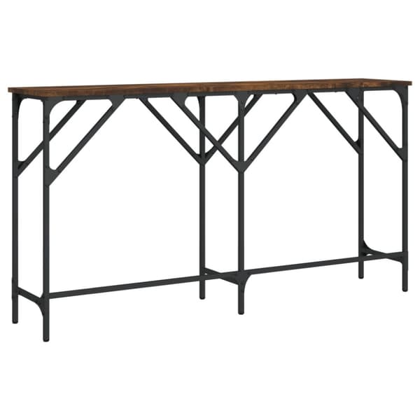 vidaXL konsolbord 140x29x75 cm konstrueret træ røget egetræsfarve