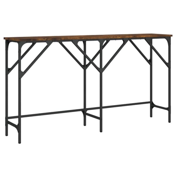 vidaXL konsolbord 140x29x75 cm konstrueret træ røget egetræsfarve