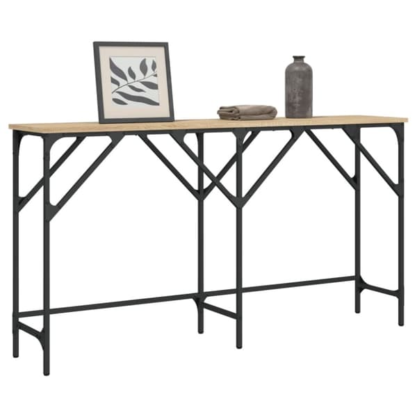 vidaXL Konsollbord sonoma eik 140x29x75 cm konstruert tre