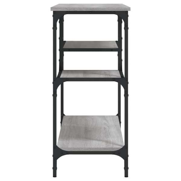 vidaXL Konsolipöytä hyllyillä harmaa Sonoma 100x35x75 cm