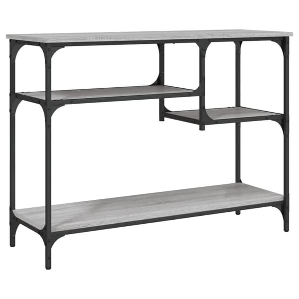 vidaXL Konsolipöytä hyllyillä harmaa Sonoma 100x35x75 cm
