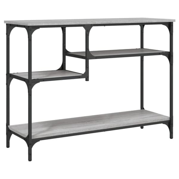 vidaXL konsolbord med hylder 100x35x75 cm grå sonoma-eg