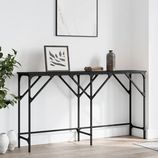 vidaXL konsolbord 140x29x75 cm konstrueret træ sort