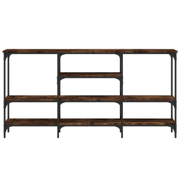 vidaXL Konsollbord røkt eik 160x29x80 cm konstruert tre