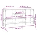 Miniatyrbilde 9 av 11: vidaXL Konsollbord røkt eik 160x29x80 cm konstruert tre