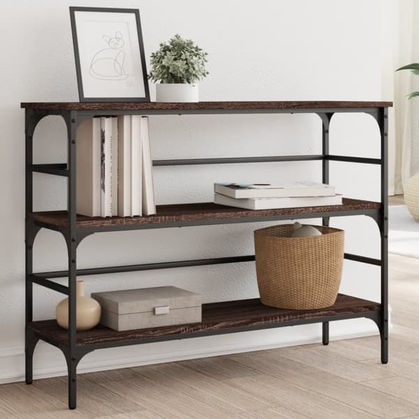 vidaXL Konsollbord brun eik 100x32x75 cm konstruert tre