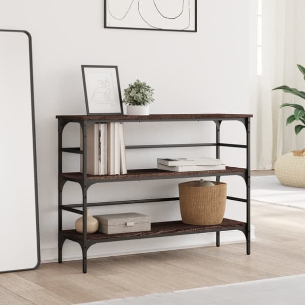 vidaXL Konsollbord brun eik 100x32x75 cm konstruert tre