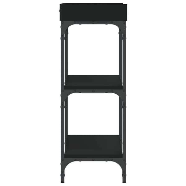 vidaXL konsolbord med hylder 75x30x80 cm sort