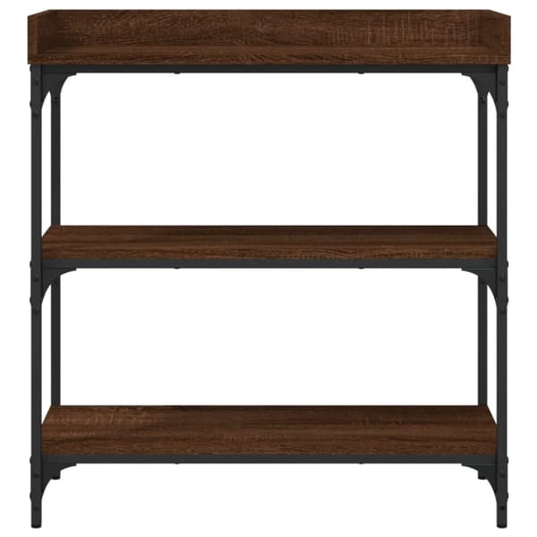 vidaXL konsolbord med hylder 75x30x80 cm brun egetræsfarve