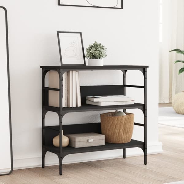 vidaXL Konsollbord svart 75x32x75 cm konstruert tre