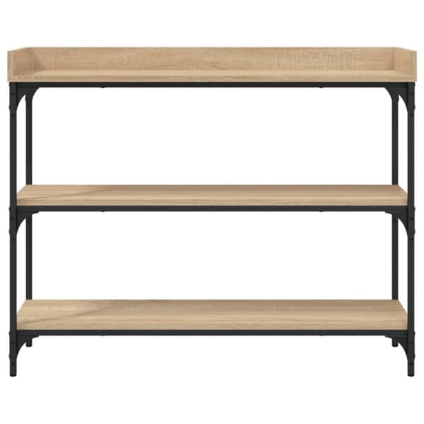 vidaXL Konsolbord med hyllor sonoma-ek 100x30x80 cm