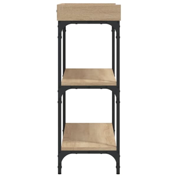 vidaXL Konsolbord med hyllor sonoma-ek 100x30x80 cm